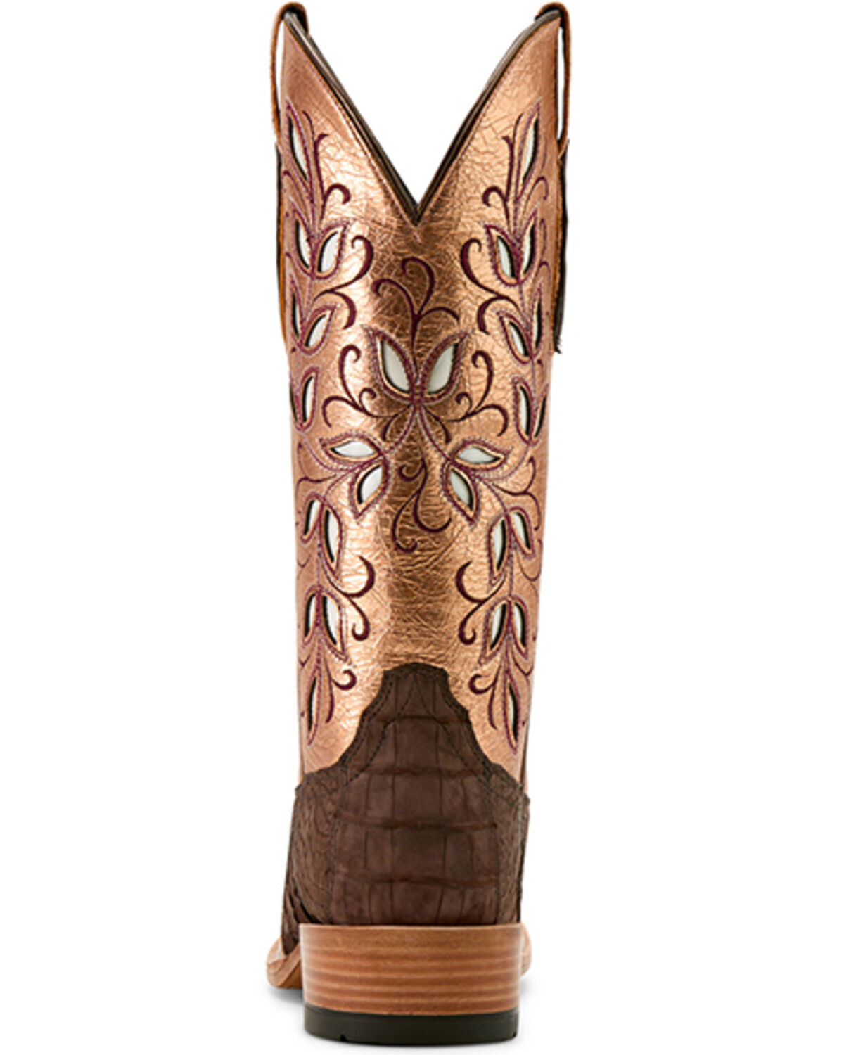 Image #3 - Ariat Women's Exotic Caiman Futurity Silk Tall Western Boots - Square Toe, Brown, hi-res