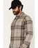 Image #2 - Brothers and Sons Men's Marrow Plaid Print Long Sleeve Button-Down Western Shirt, Light Grey, hi-res