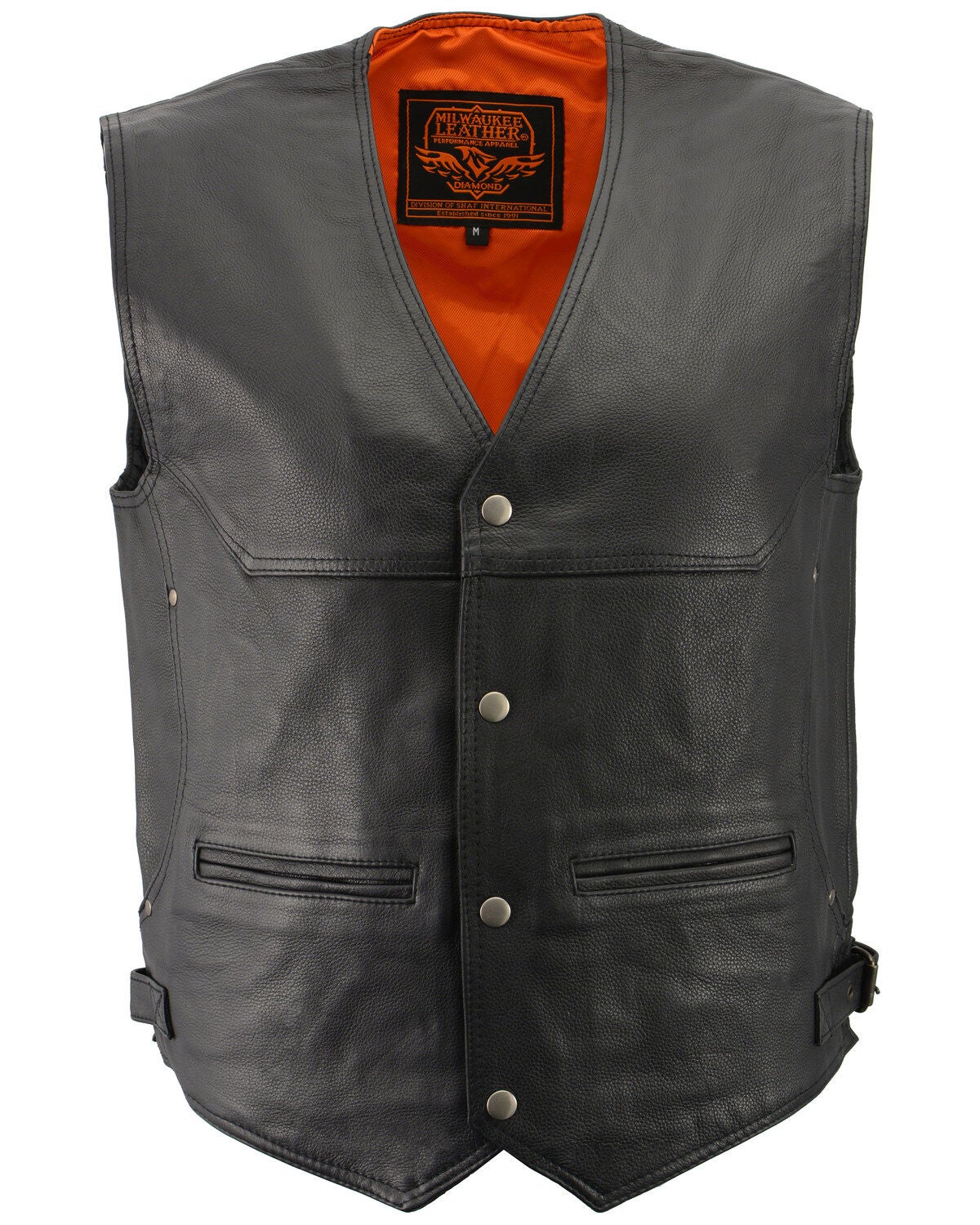 Milwaukee Leather Men's Deep Pocket Vest - Big 5X, Black, hi-res