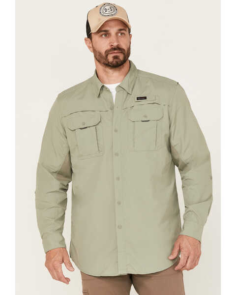 Wrangler ATG Men's All-Terrain Angler Button Down Western Shirt , Olive, hi-res