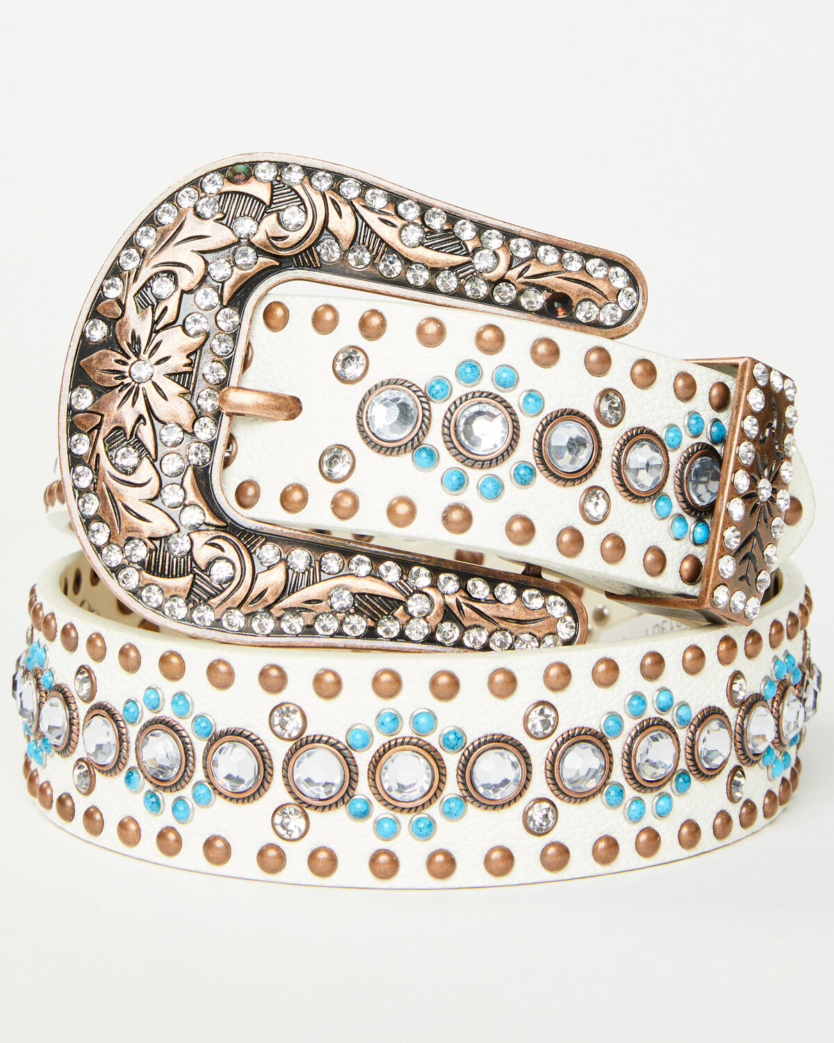 Image #2 - Shyanne Women's Embellished Bling Belt, White, hi-res