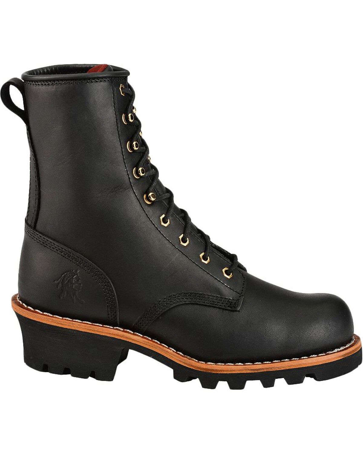 Image #2 - Chippewa Men's 8" Logger Boots - Steel Toe, Black, hi-res