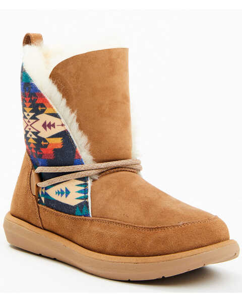 Pendleton Women's Tie-Back Casual Western Boots - Round Toe, Chestnut, hi-res