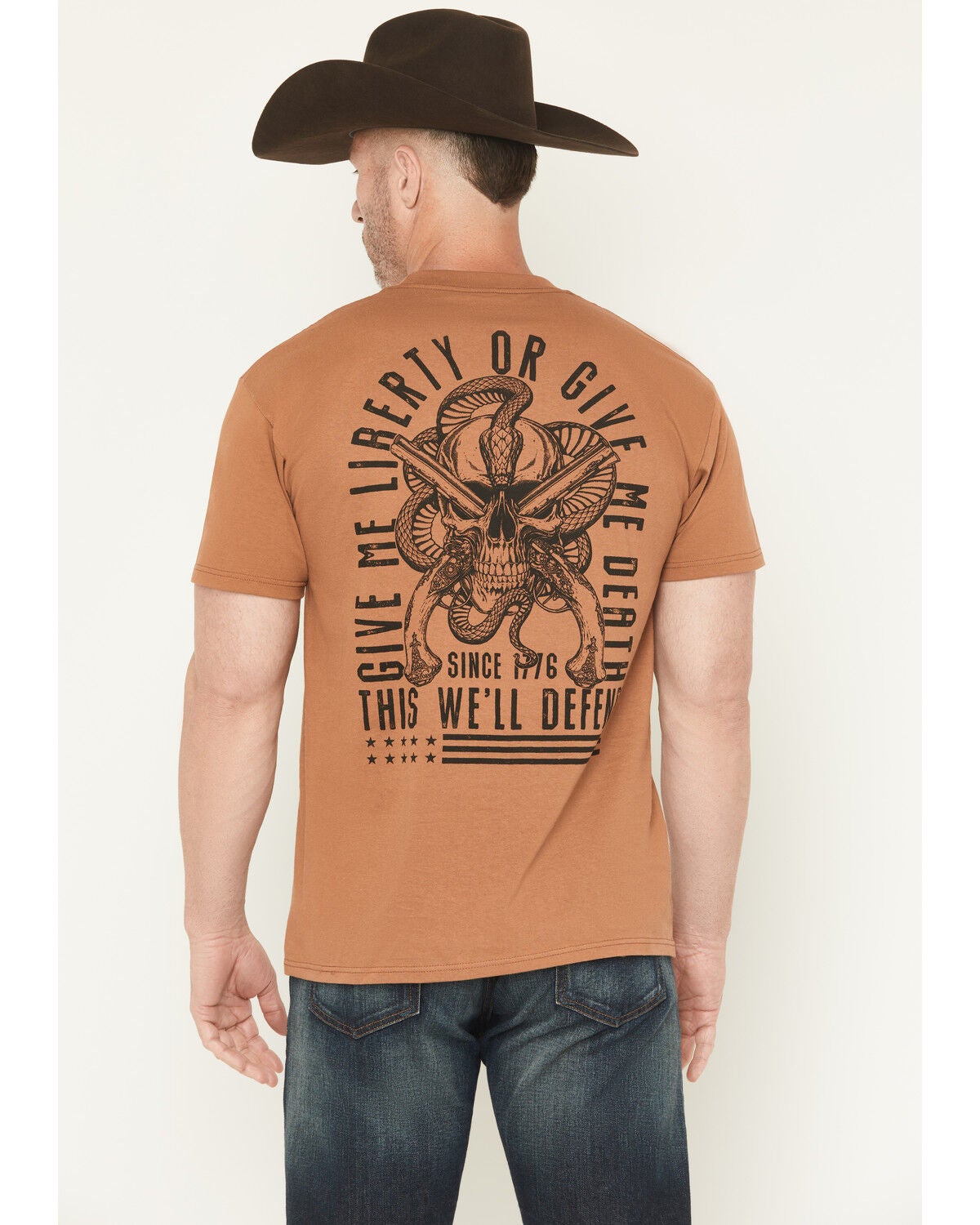 Howitzer Men's Defend Me Short Sleeve Graphic T-Shirt, Copper, hi-res