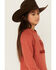 Ariat Girls' Benicia Felt Logo Sweatshirt, Rust Copper, hi-res