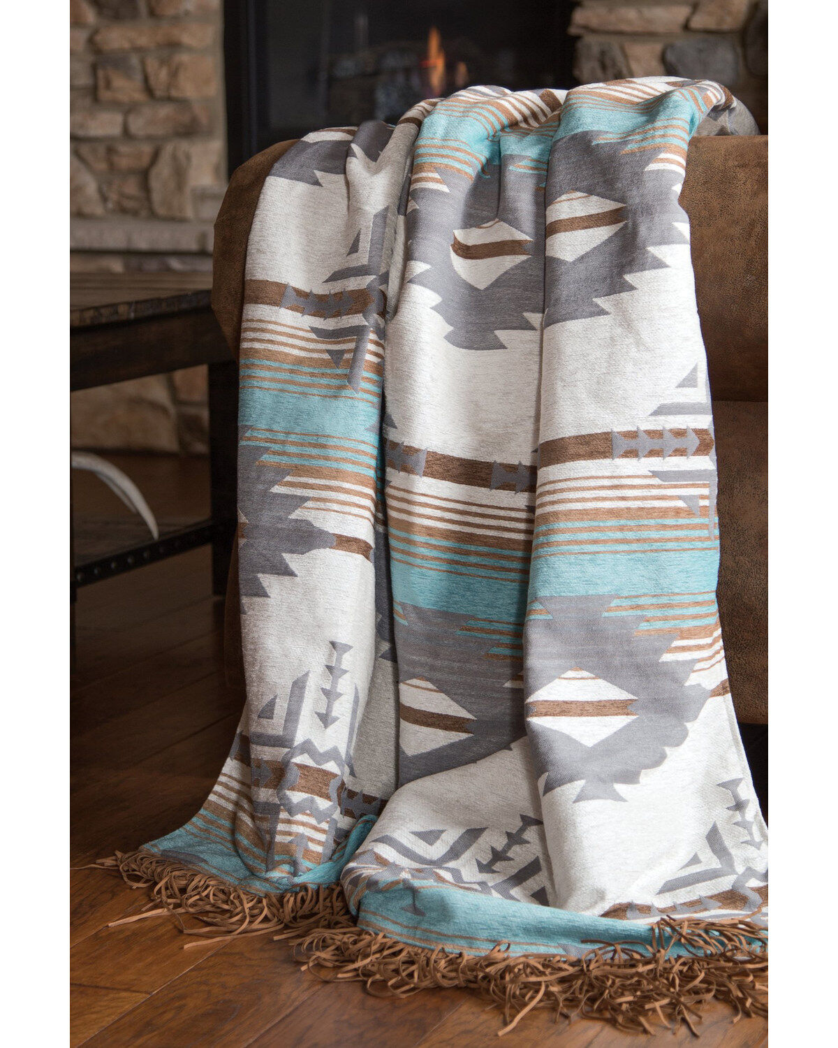 Image #1 - Carstens Home Badlands Southwestern Throw Blanket, Grey, hi-res