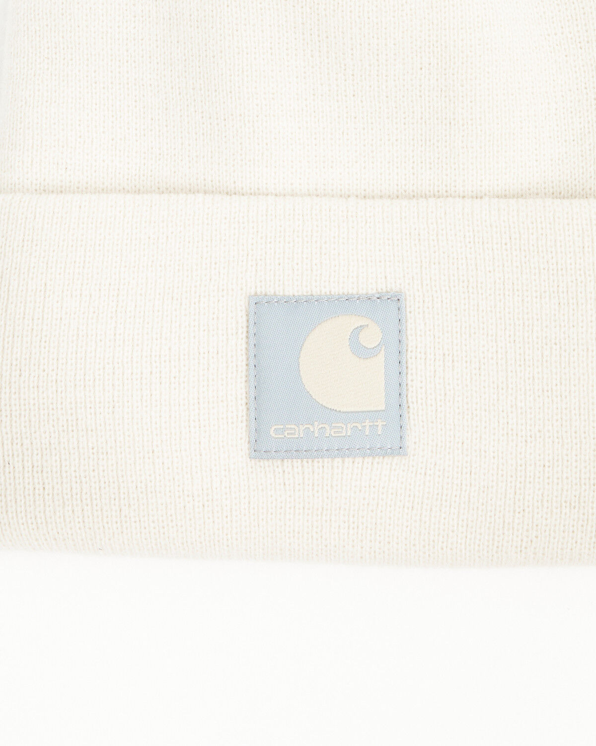 Image #1 - Carhartt Knit Cuffed Logo Satin Lined Beanie, Oatmeal, hi-res