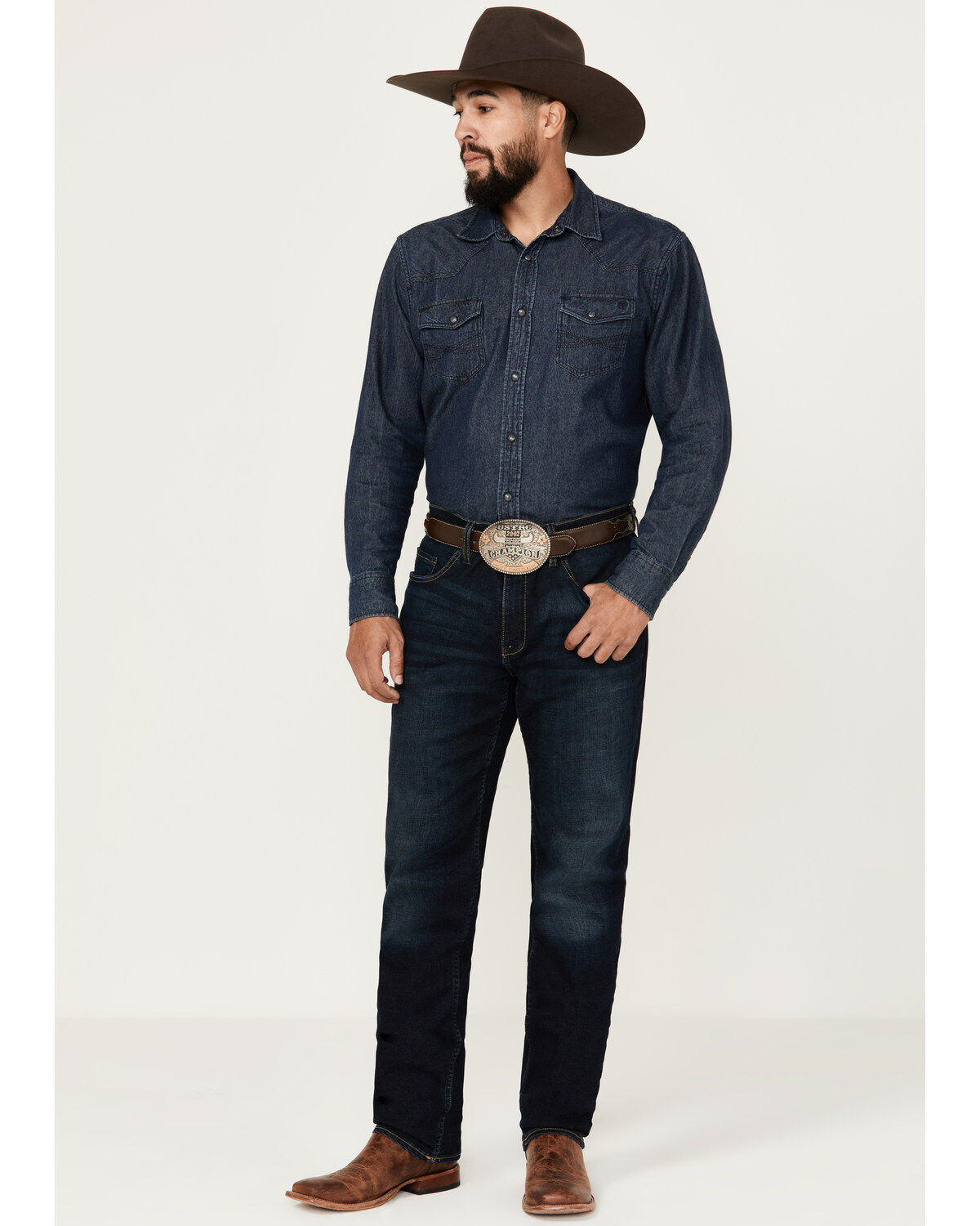 Image #1 - DEVIL-DOG Dungarees Men's Durham Dark Wash Athletic Fit Performance Stretch Denim Jeans, Dark Wash, hi-res