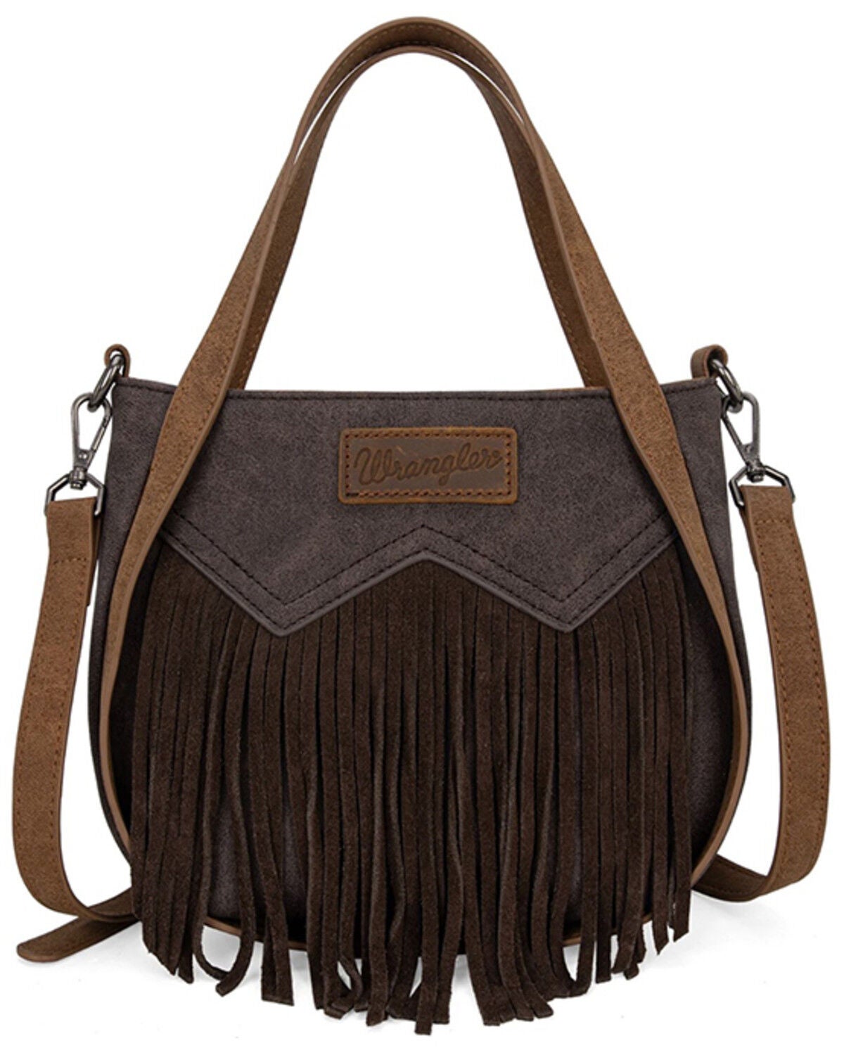 Wrangler Women's Two Tone Mini Tote Crossbody, Coffee, hi-res