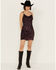 Image #1 - En Creme Women's Cowl Neck Sequin Mini Dress, Purple, hi-res