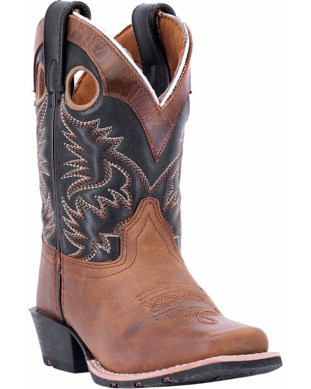 Dan Post Boys' Rascal Western Boots - Square Toe, Brown, hi-res