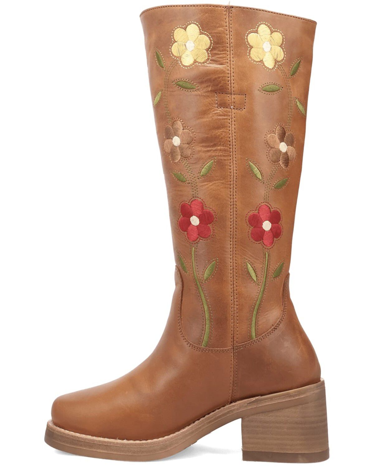 Image #3 - Dingo Women's Floral Bloom Fashion Boots - Round Toe, Tan, hi-res