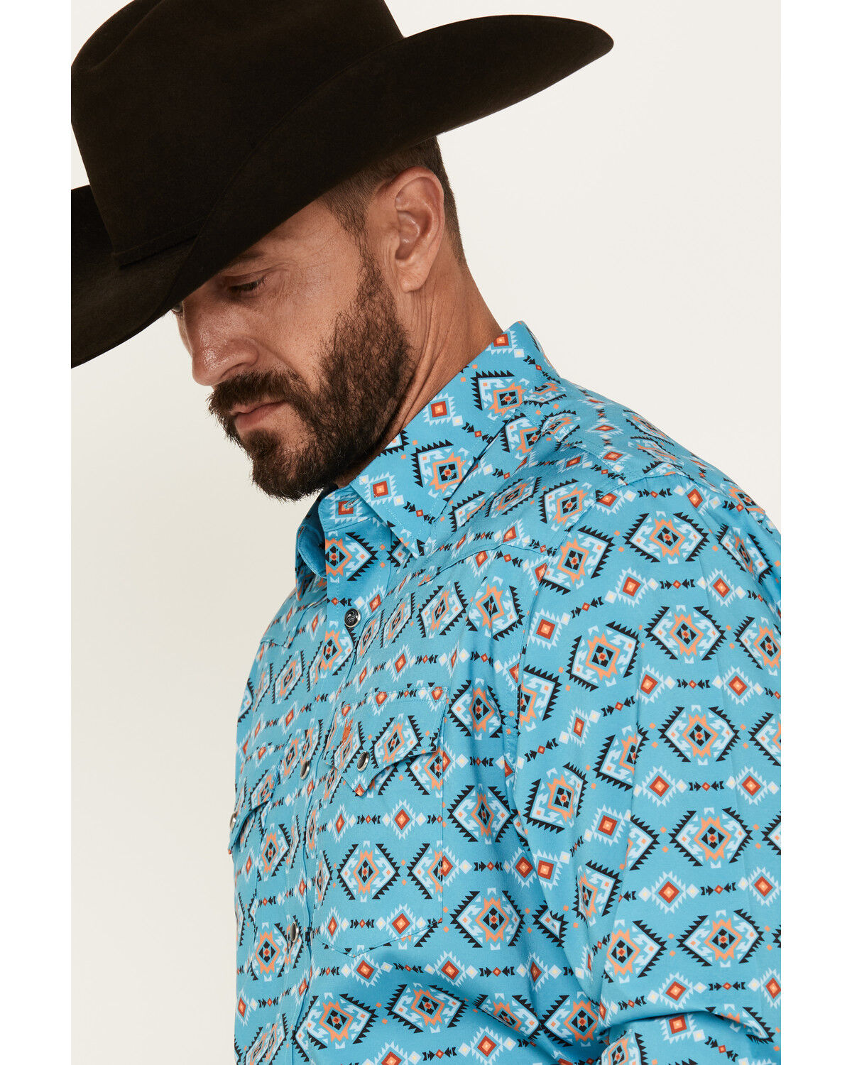 Product Name:  Rodeo Clothing Men's Boot Barn Exclusive Southwestern Print Long Sleeve Snap Western Shirt