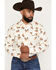 Image #1 - Gibson Trading Co Men's Two Steppin' Floral Print Long Sleeve Pearl Snap Western Shirt, Cream, hi-res