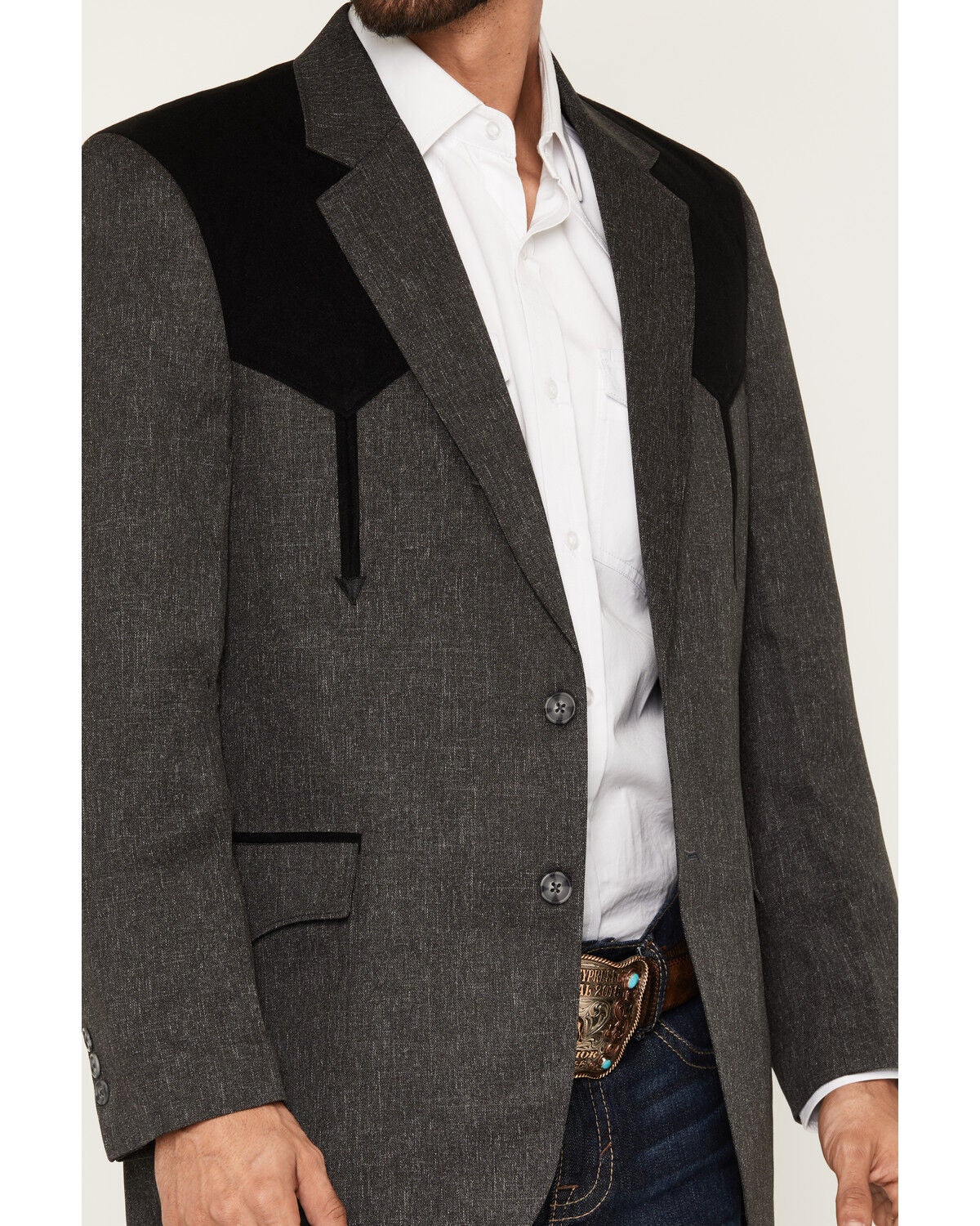 Image #3 - Circle S Men's Swedish Knit Boise Sport Coat, Hthr Charcoal, hi-res