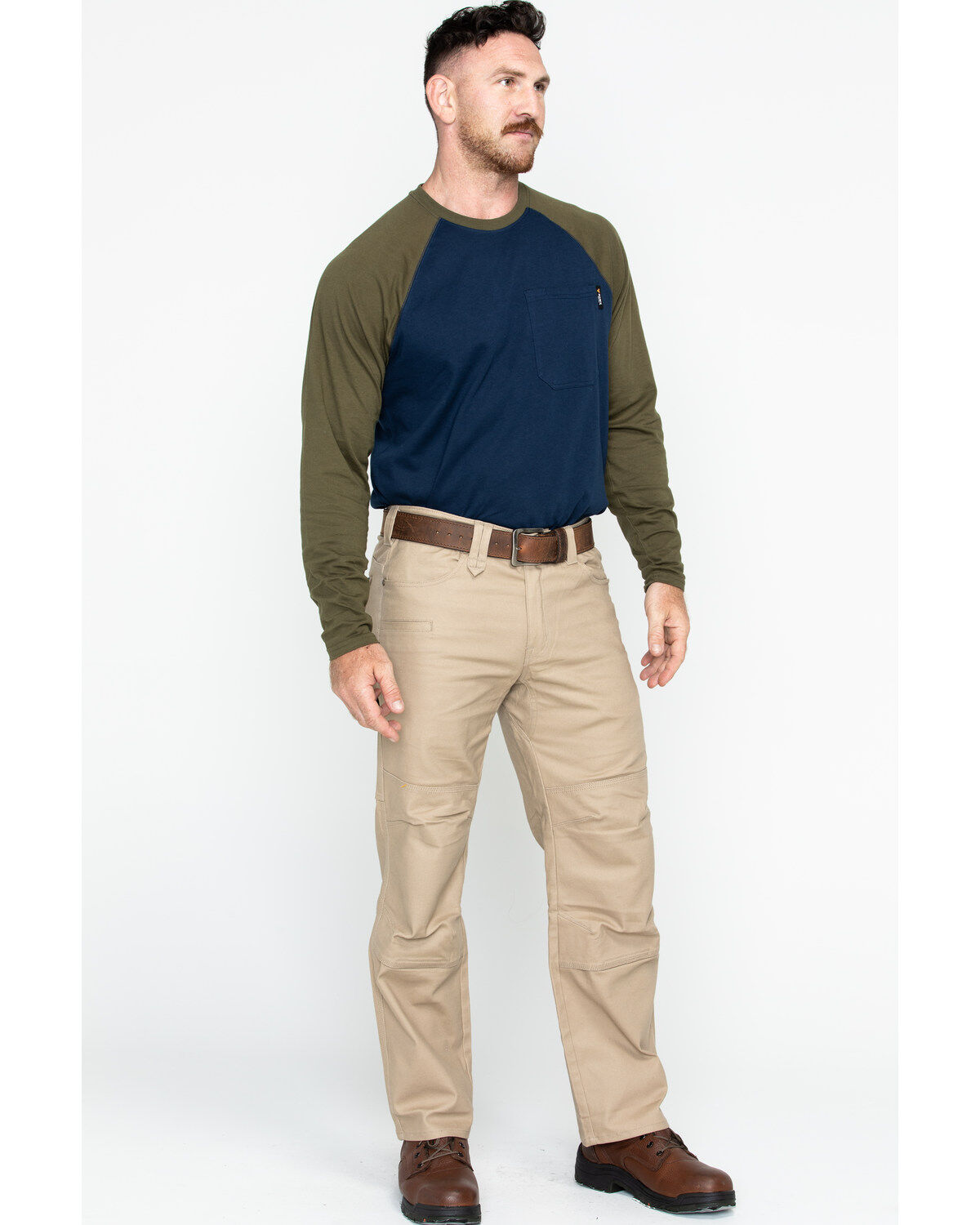 Image #6 - Hawx Men's Stretch Canvas Utility Work Pants - Big, Beige/khaki, hi-res