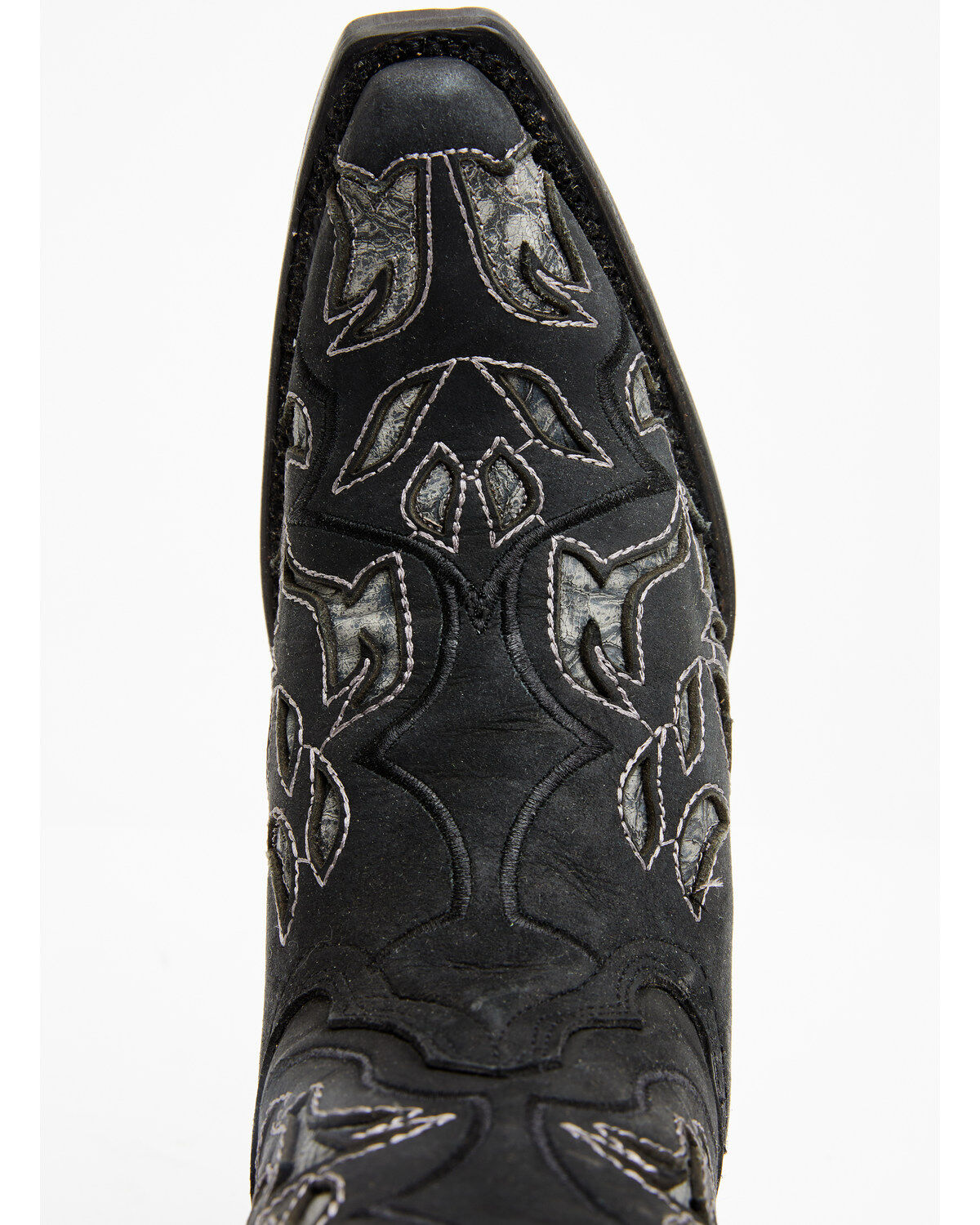 Image #6 - Circle G Women's Inlay Western Boots - Snip Toe, Black/grey, hi-res