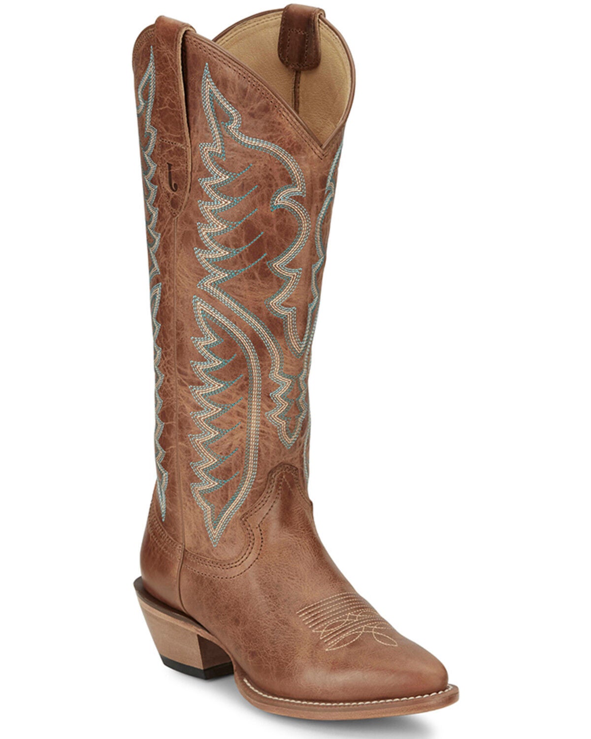 Justin Women's Evelyn Tall Western Boots - Snip Toe, Brown, hi-res