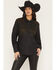 Image #1 - Idyllwind Women's Midnight Cowboy Coated Long Sleeve Snap Western Shirt, Black, hi-res