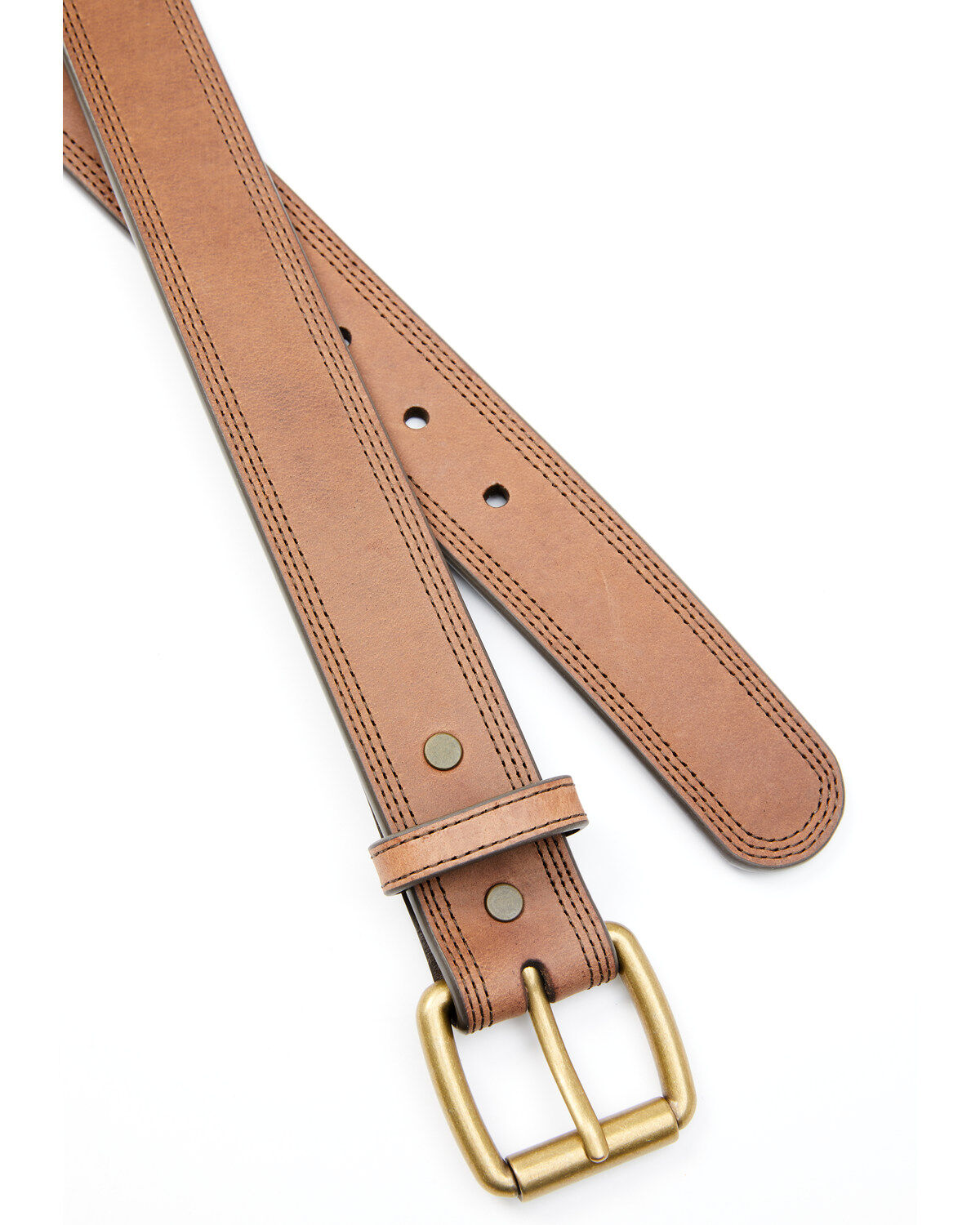 Image #2 - Hawx Men'sTriple Stitched Work Belt, Brown, hi-res