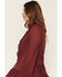 Image #2 - Show Me Your Mumu Women's Shiloh Long Sleeve Ruffle High-Low Maxi Dress, Burgundy, hi-res