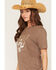 Image #2 - Ariat Women's Skull Logo Short Sleeve Graphic Tee, Brown, hi-res