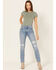 Image #1 - Levi's Women's 501 Medium Wash Mid Rise Distressed Skinny Jeans, Blue, hi-res