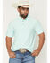 Image #1 - Ariat Men's Charger 2.0 Fitted Short Sleeve Button-Down Polo Shirt, Aqua, hi-res
