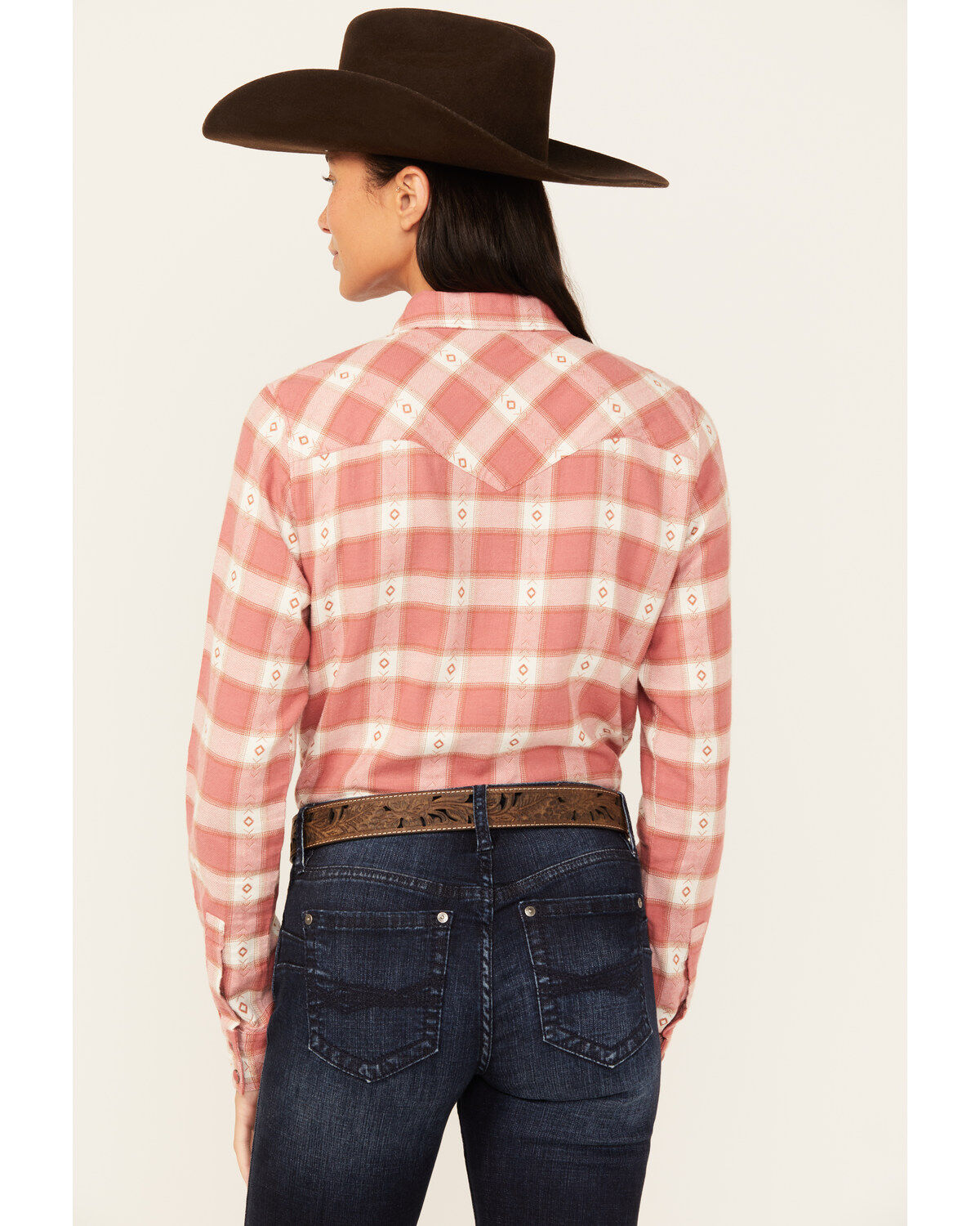 Image #4 - Shyanne Women's Dogwood Dobby Plaid Print Long Sleeve Snap Flannel Shirt, , hi-res