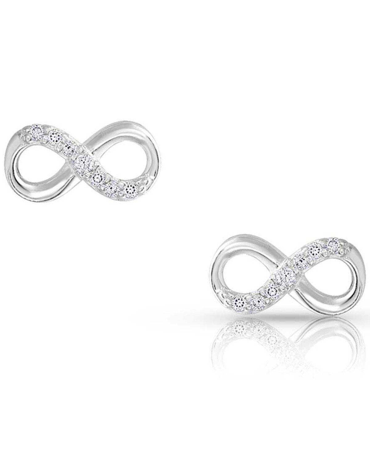 Image #1 - Montana Silversmiths Women's Silver Shine Infinity Earrings, Silver, hi-res