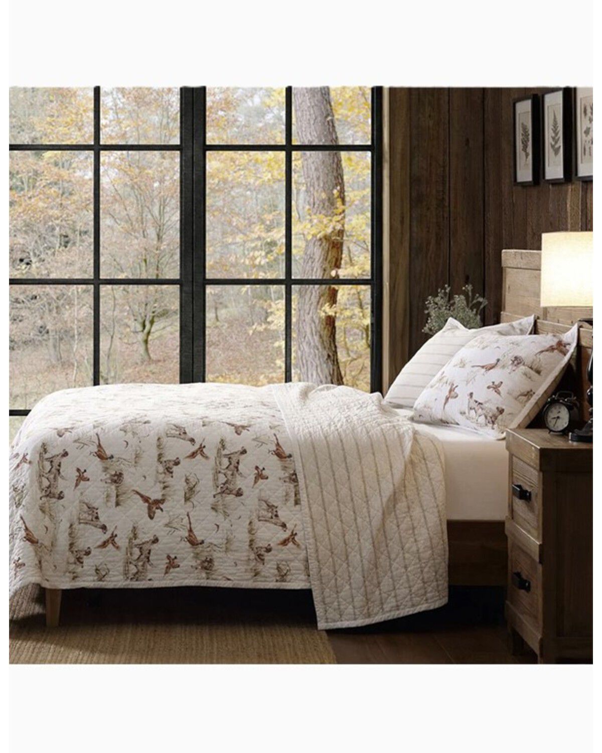 HiEnd Accents Hunt Life Reversible King Size Quilt Set - 3 Piece, White, hi-res
