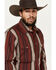Image #2 - Panhandle Men's Select Serape Striped Print Long Sleeve Snap Western Shirt, Dark Red, hi-res