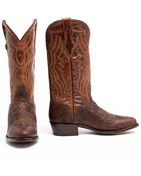Image #1 - El Dorado Men's Handmade Whiskey Bison Cowboy Boots - Round Toe, , hi-res