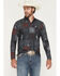 Image #1 - Cowboy Hardware Men's Southwestern Bandana Print Long Sleeve Snap Stretch Polo Shirt, Black, hi-res