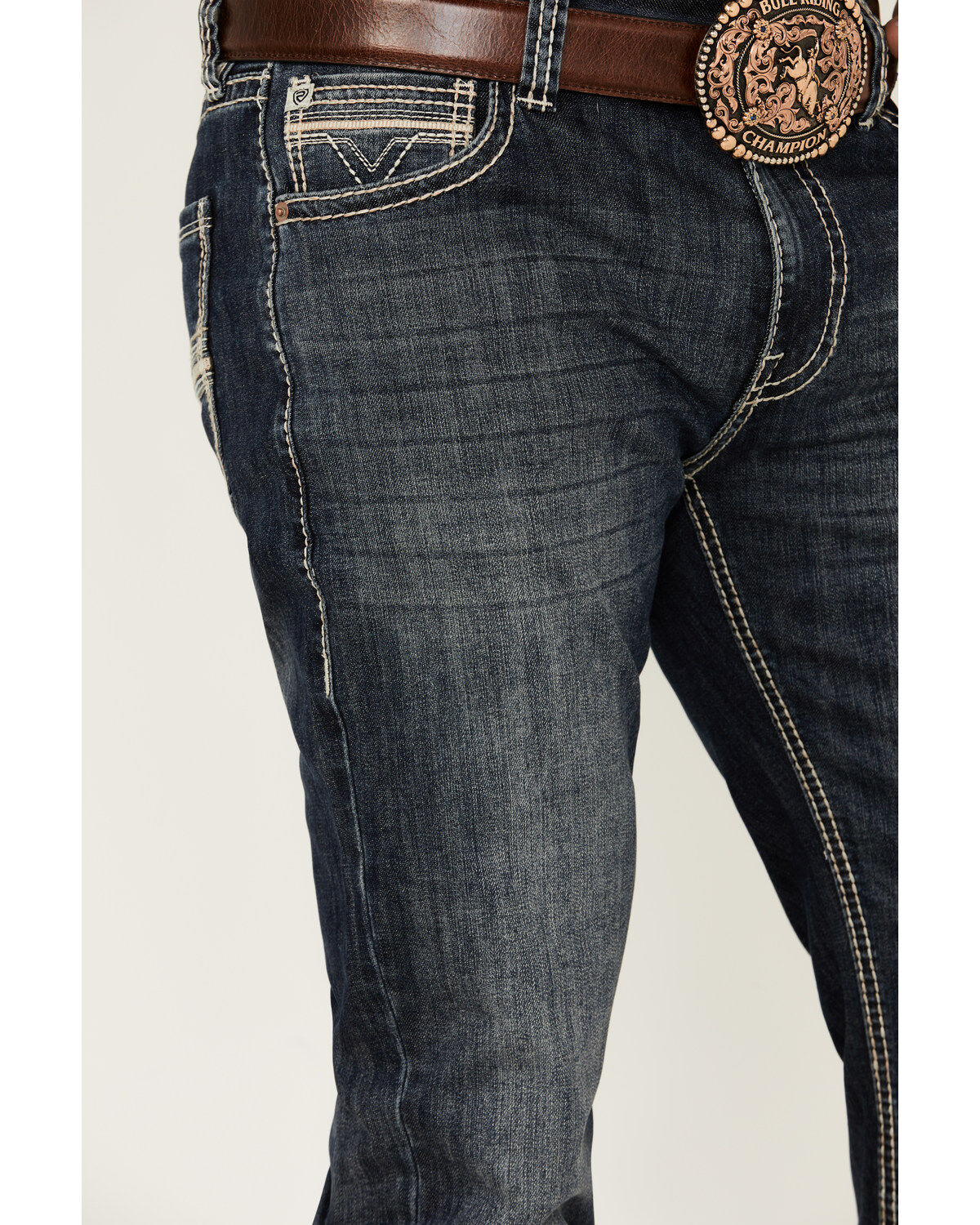 Image #2 - Rock & Roll Denim Men's Boot Barn Exclusive Double Barrel Medium Wash Relaxed Bootcut Stretch Denim Jeans, Medium Wash, hi-res