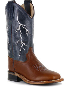 Cody James® Boys' Lightening Western Boots, Brown, hi-res