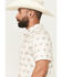 Image #2 - Rock & Roll Denim Men's Agave Print Short Sleeve Button-Down Polo Shirt, Natural, hi-res