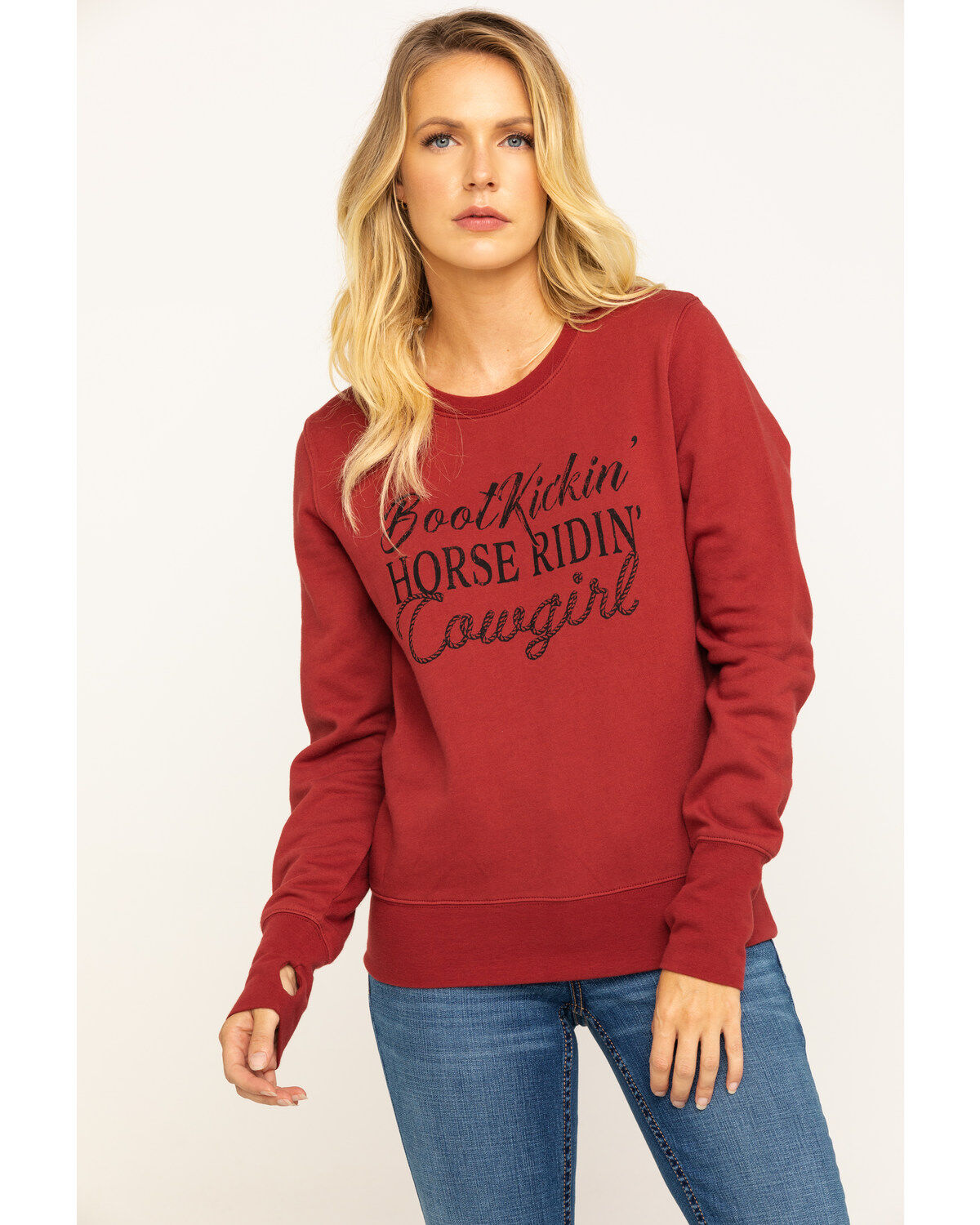 Image #1 - Shyanne Women's Rust Cowgirl Sweatshirt , , hi-res