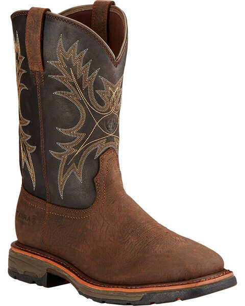 Ariat Men's WorkHog® H2O Western Work Boots - Soft Toe , Brown, hi-res