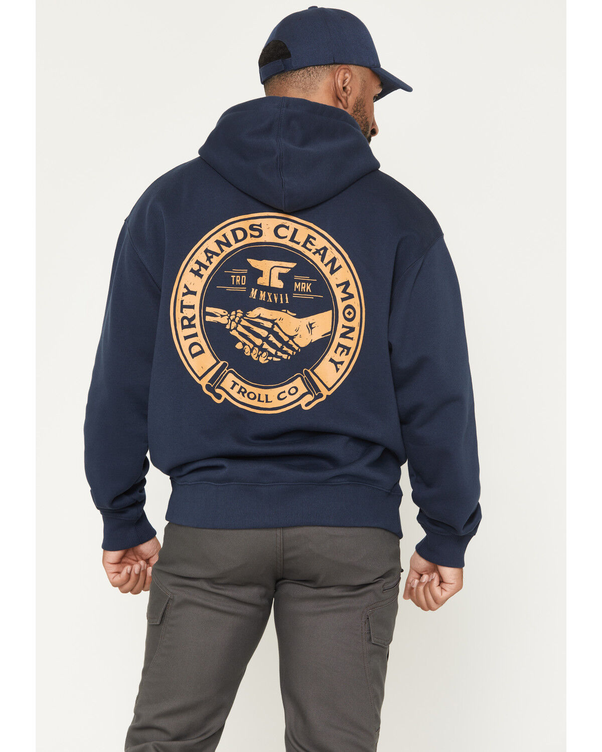 Image #1 - Troll Co Men's Haggler Hooded Sweatshirt, Navy, hi-res