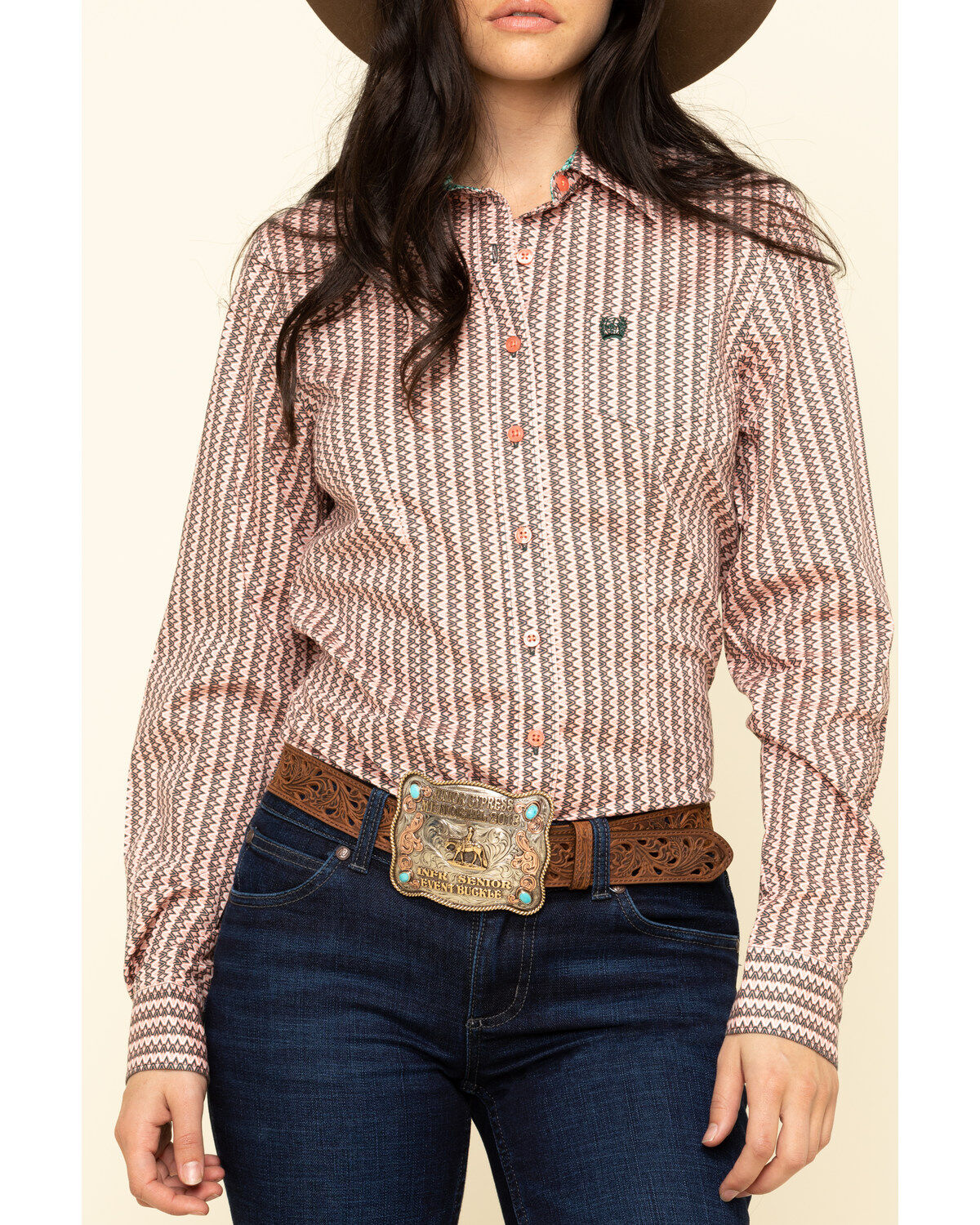Aztec Button Long Sleeve Western Shirt
