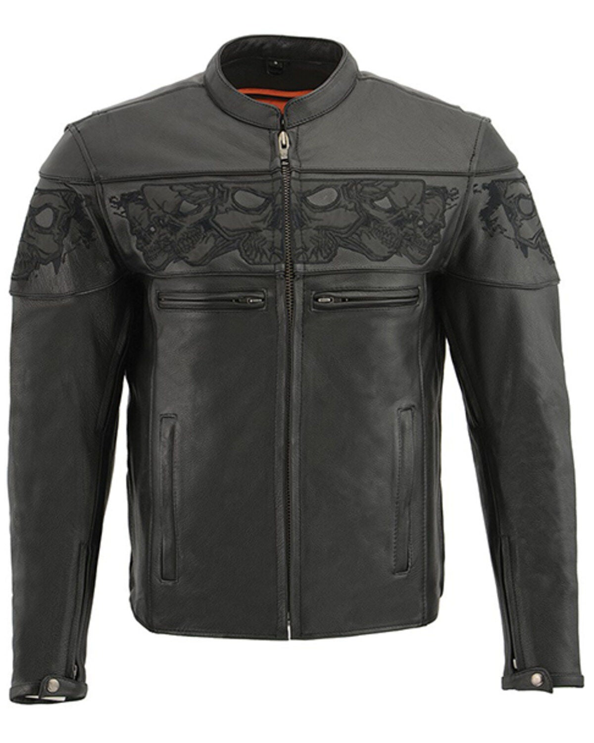 Milwaukee Leather Men's Crossover Scooter Cool-Tec Leather Motorcycle Jacket - 3X, Black, hi-res