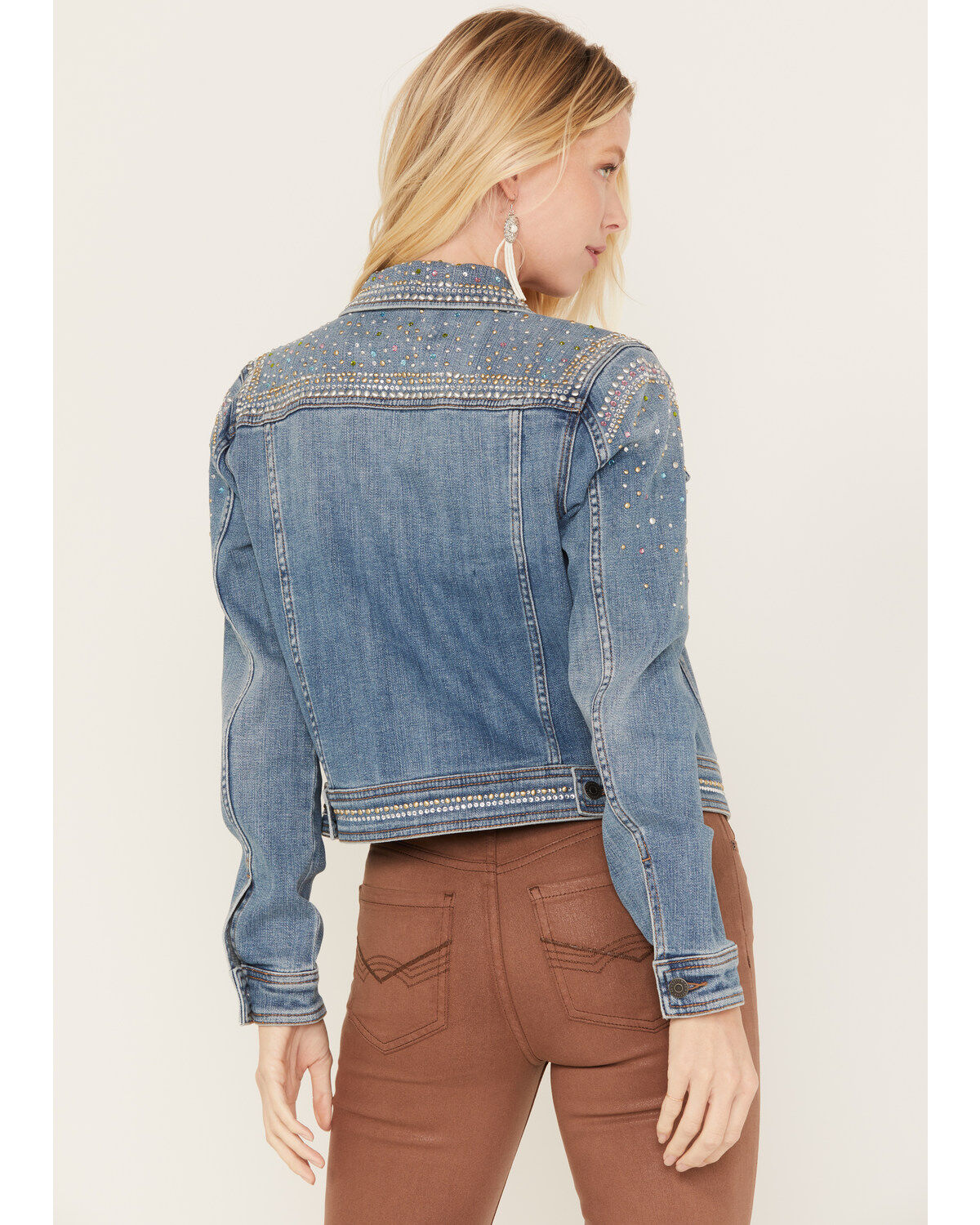 Image #4 - Idyllwind Women's Shiloh Drive Embellished Denim Trucker Jacket, Medium Wash, hi-res