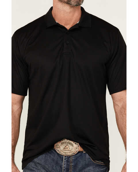 Ariat Men's Solid Tek Polo Shirt, Black, hi-res