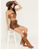 Image #1 - Blue B Women's Faux Leather Buckle Strap Bustier, Brown, hi-res