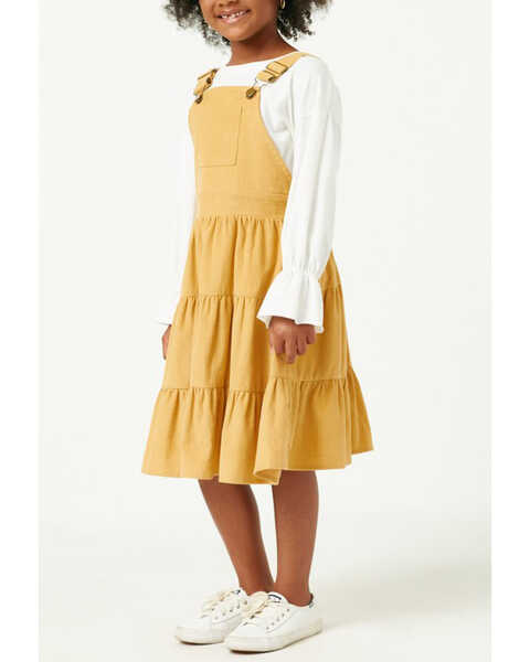 Image #2 - Hayden Girls' Tiered Overall Dress, Mustard, hi-res