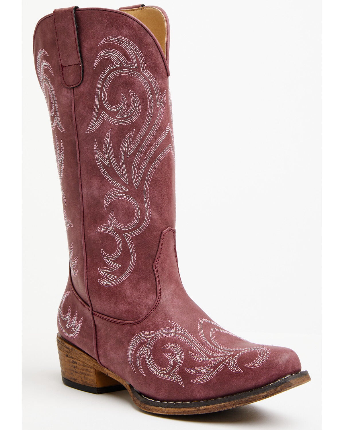 Image #1 - Roper Women's Raspberry Riley Vintage Western Boots - Snip Toe, Red, hi-res