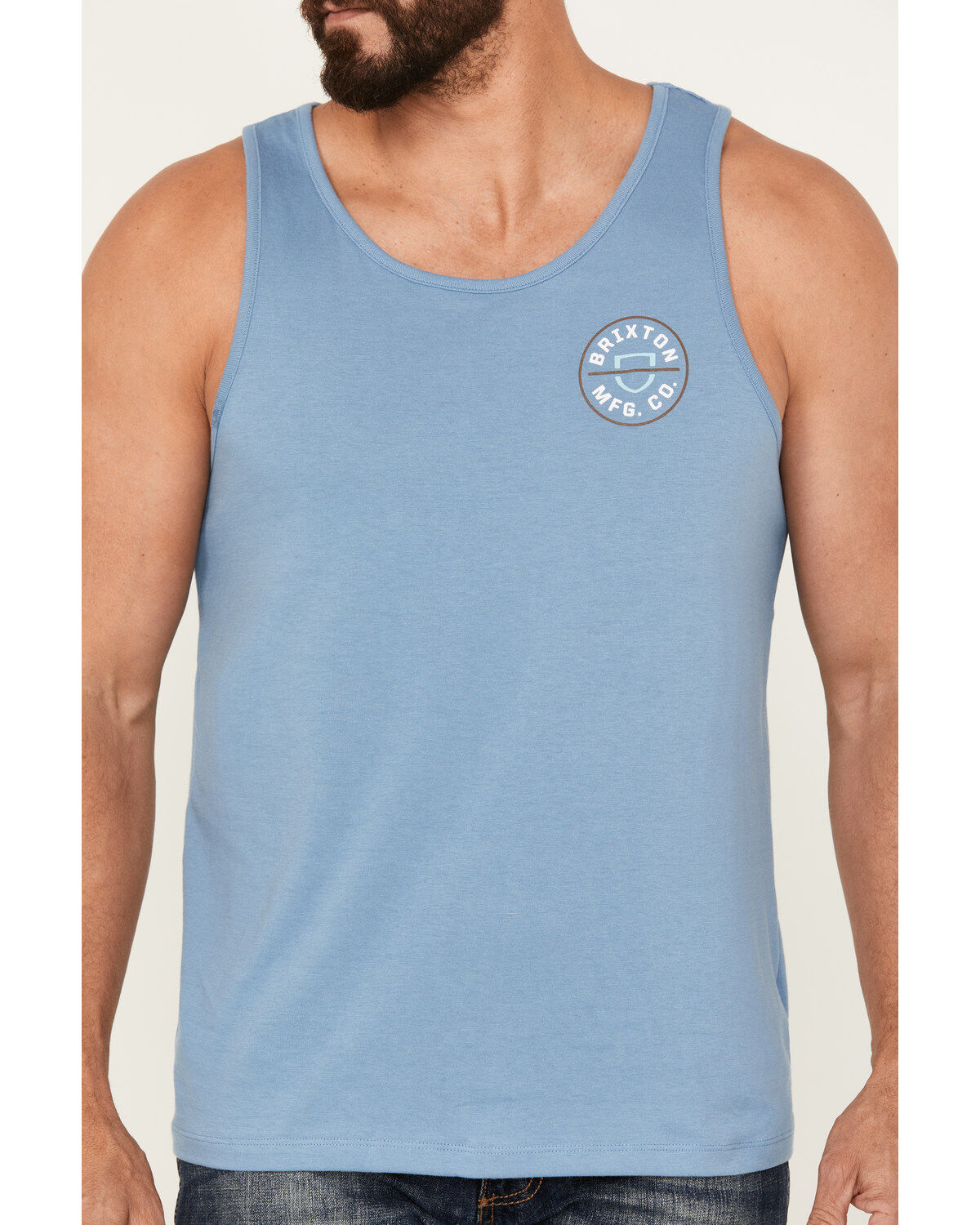 Image #3 - Brixton Men's Crest Tank Top, Off White, hi-res