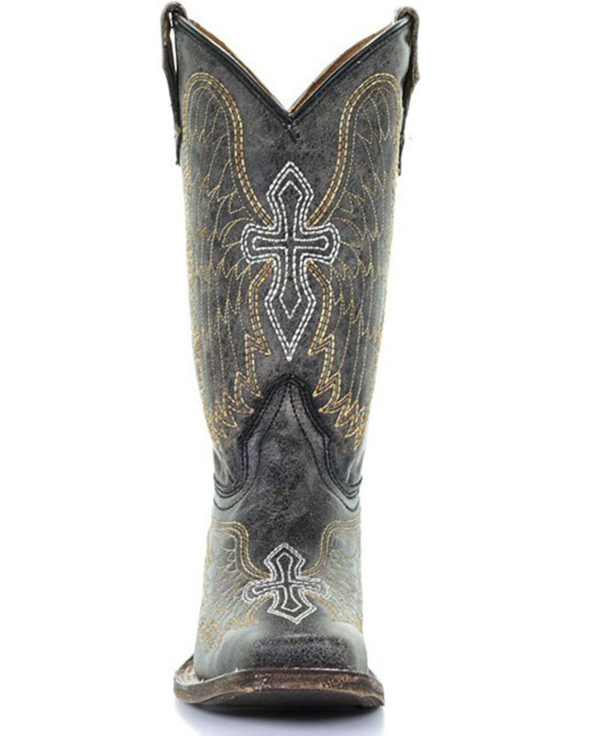 Image #5 - Corral Girls' Goldie Winged Western Boots - Square Toe, Black, hi-res