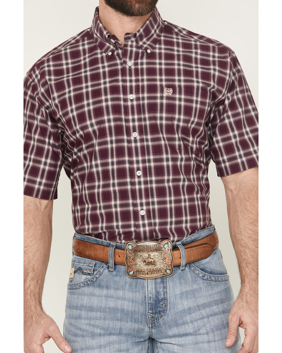 Cinch Men´s Plaid Print Short Sleeve Button-Down WesternShirt teamlce.in - Image 4